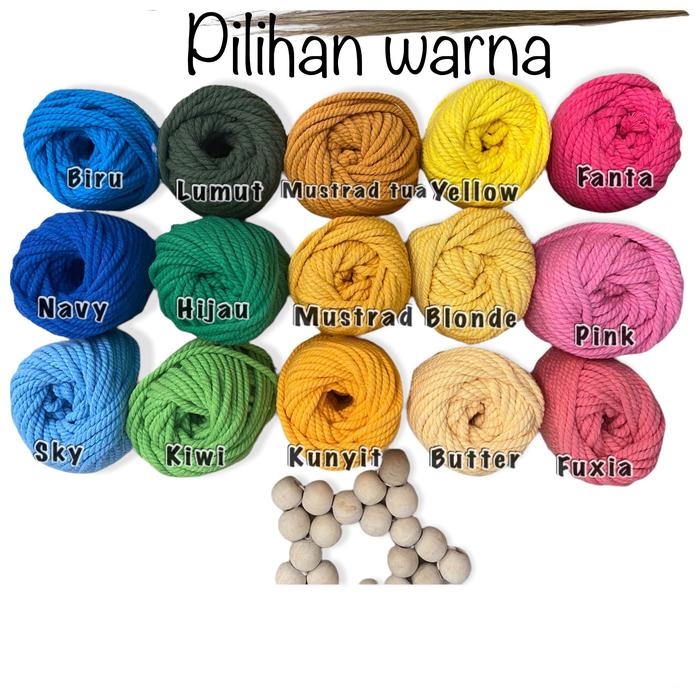 Gambar Tali macrame size 4mm - berat 100gr dari Macrameropetyas undefined Tokopedia