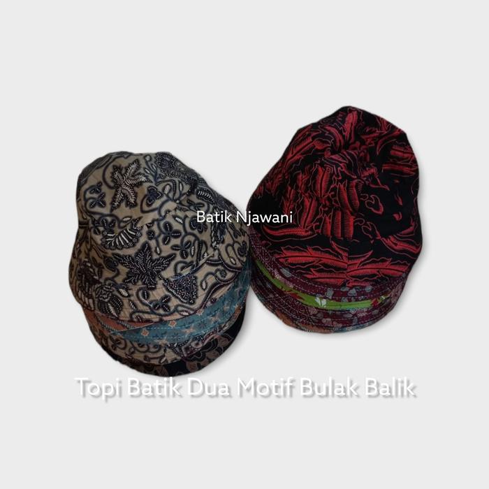 Gambar Topi Batik - motif random dari BATIK NJAWANI undefined Tokopedia
