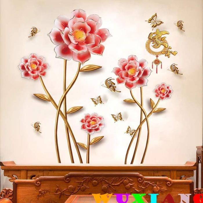 Gambar Wall Sticker Bunga Modern 3d Tempelan Dekorasi Hiasan Stiker Dinding - Flower 3D dari Meiramart_NEW undefined Tokopedia
