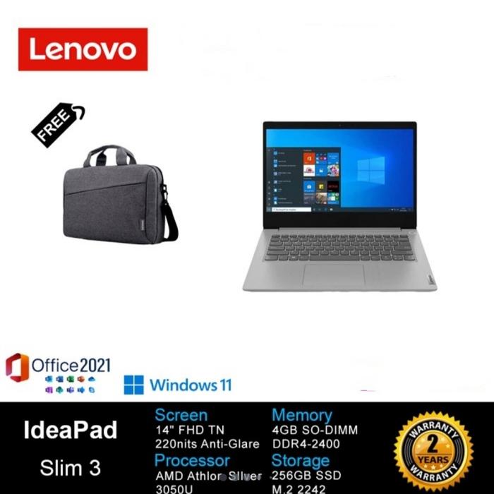 Jual Lenovo ideapad slim Amd Athlon 3050 4GB 256SSD 14 FHD