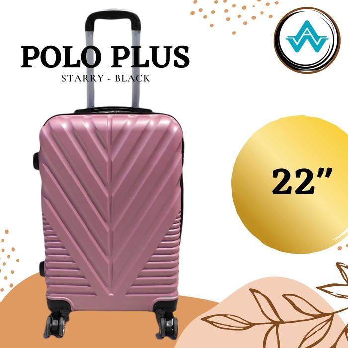 Gambar Koper Fiber Polo Plus 22 inch - Merah Muda dari Ajikarya Wijaya undefined Tokopedia