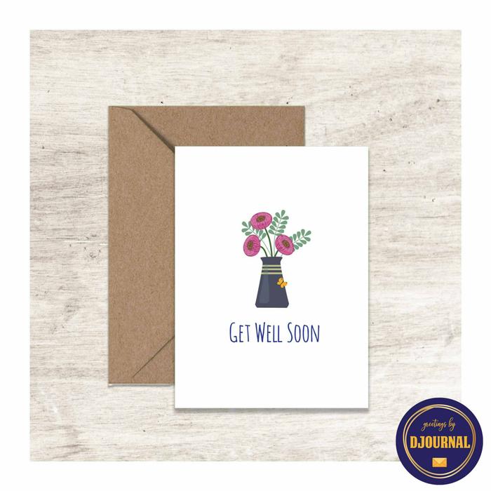 Gambar Kartu Ucapan GWS - Get Well Soon Greeting Card - Flower Arrangements - 06 dari Djournal undefined Tokopedia