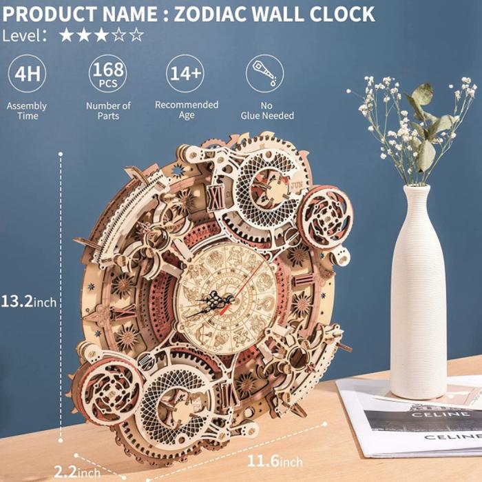 Gambar Jam Dinding Puzzle kayu 3D Wooden Puzzle Time Art Zodiac Wall Clock dari bee-rayStore undefined Tokopedia