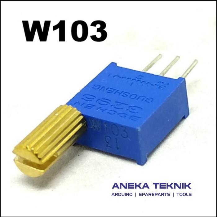 W103 Component Jual Potentiometer POTENSIOMETER Trimmer Multiturn 0.5W 3296 KNOB BESAR ...