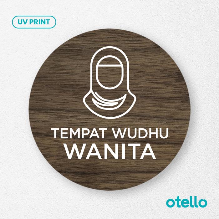 Gambar Signage Tempat Wudhu Wanita Sign Board Kayu Wooden Papan Mushola Label - Bulat, 15 cm dari Otello Studio undefined Tokopedia