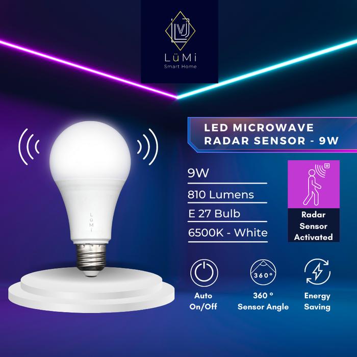 Gambar JVL Lampu LED Microwave Radar Sensor Light Bulb ON/OFF - 9 Watt dari JVL Home Living undefined Tokopedia