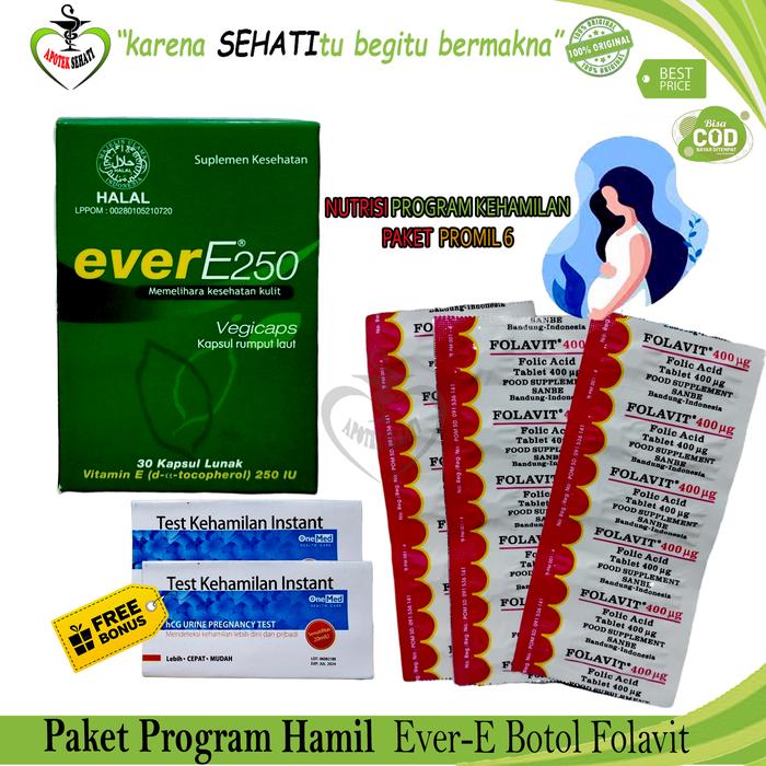 Gambar Promil Paket Program Hamil Ever-E Folavit Suplemen Nutrisi Kehamilan - Promil E dari APOTEK SEHATI undefined Tokopedia