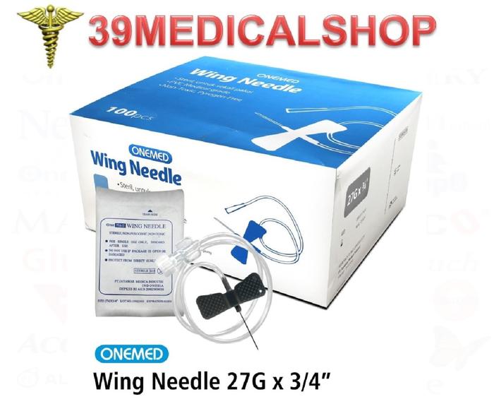 Gambar WING NEEDLE 21G 23G 25G 27G ONEMED / JARUM KUPU-KUPU / JARUM INFUS - 27G dari 39medicalshop undefined Tokopedia