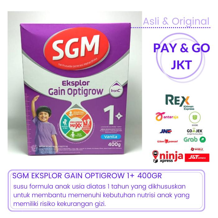 Gambar SGM EKSPLOR GAIN OPTIGROW 1+ 400GR dari PAY & GO JKT undefined Tokopedia