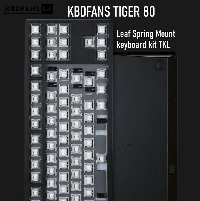 Gambar KBDFANS TIGER 80 TKL Barebone Mechanical Keyboard Leaf Spring Mount - BLACK dari SquarePlay undefined Tokopedia