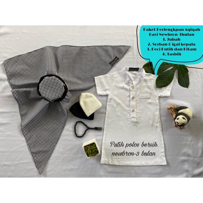 Gambar Paket Lengkap Jubah Gamis Aqiqah Anak Bayi Laki Laki Cowok Newborn - 3 (2-3tahun), Putih-Kotak dari Koko Anak Kudus undefined Tokopedia