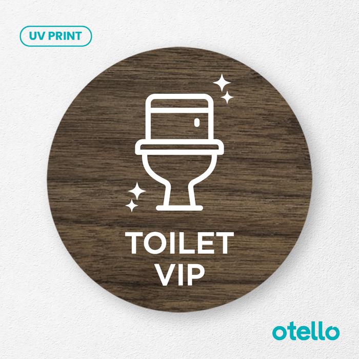 Gambar Signage Toilet VIP Boss Sign Board Kayu Wooden Papan Nama Restroom - Bulat, 25 cm dari Otello Studio undefined Tokopedia