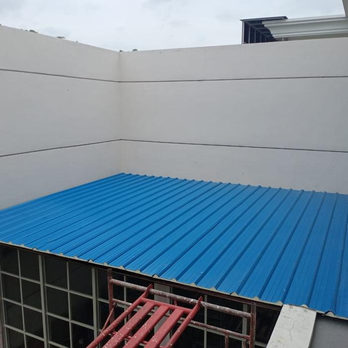 Gambar Atap Salju Lite Commercial / Atap Peredam Panas PU / Polyurethane - Biru, 1 dari Atap Salju Sandwich Panel undefined Tokopedia