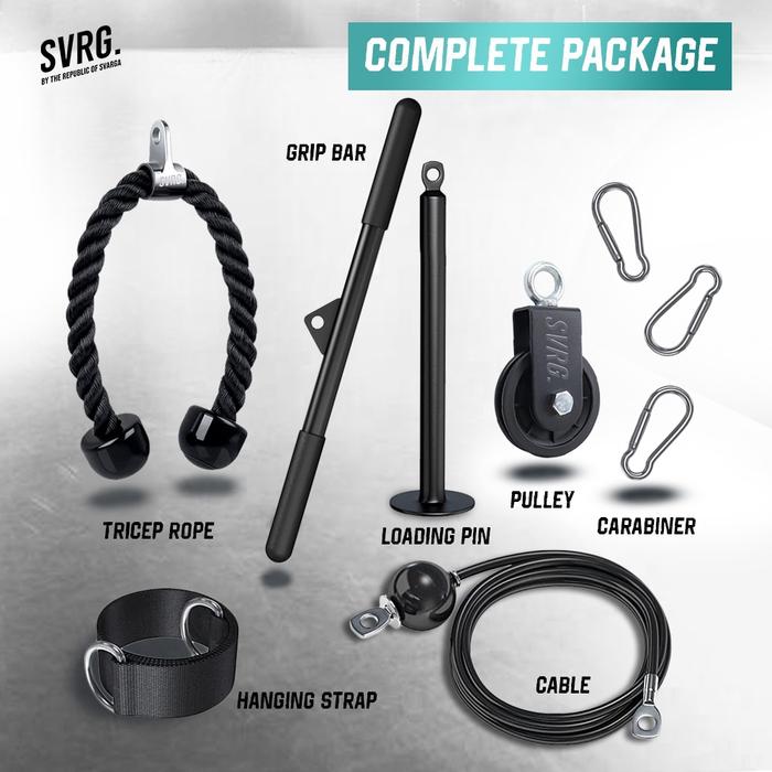 Gambar SVRG Cable Pulley Set - Home Gym Pulley Cable Machine - Tricep Bicep - CompletePackage dari SVRG Store undefined Tokopedia