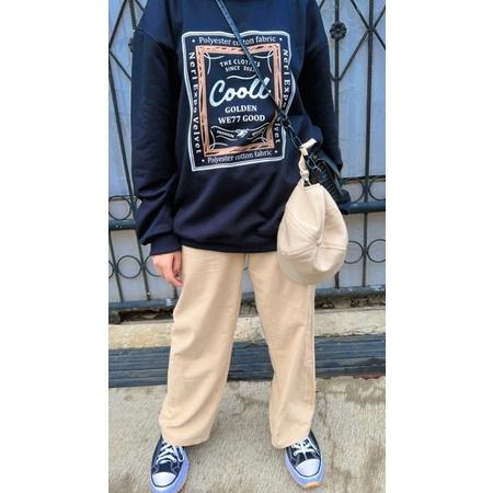 Gambar CREWNECK/SWEATER WANITA OVERSIZE - Hitam, All Size dari POLSM.ID undefined 4 Tokopedia