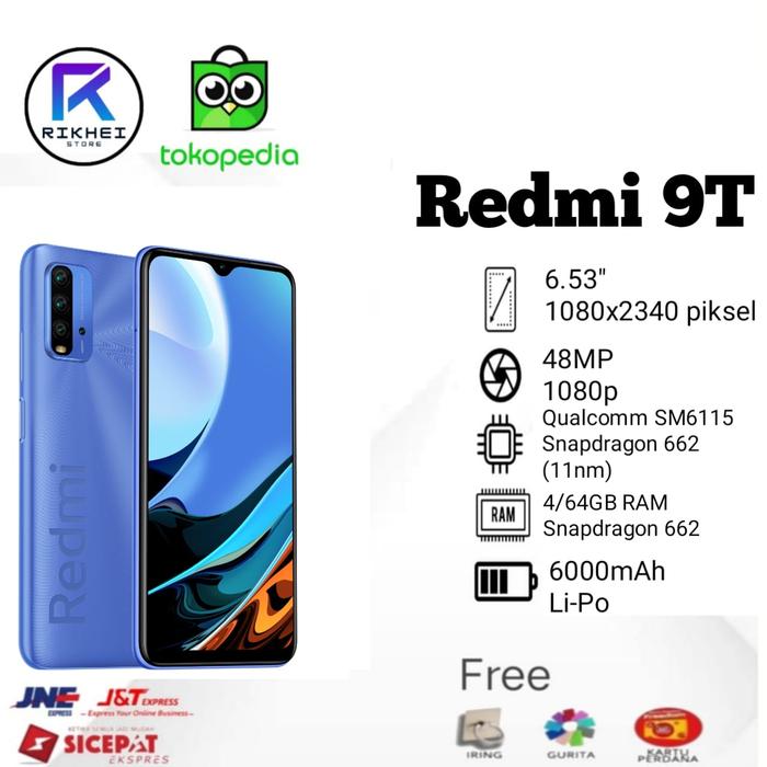 Gambar Xiaomi Redmi 9t 4/64 Ram 4GB Internal 64GB Garansi Resmi Xiaomi Indone - Biru dari rikhei-store undefined Tokopedia