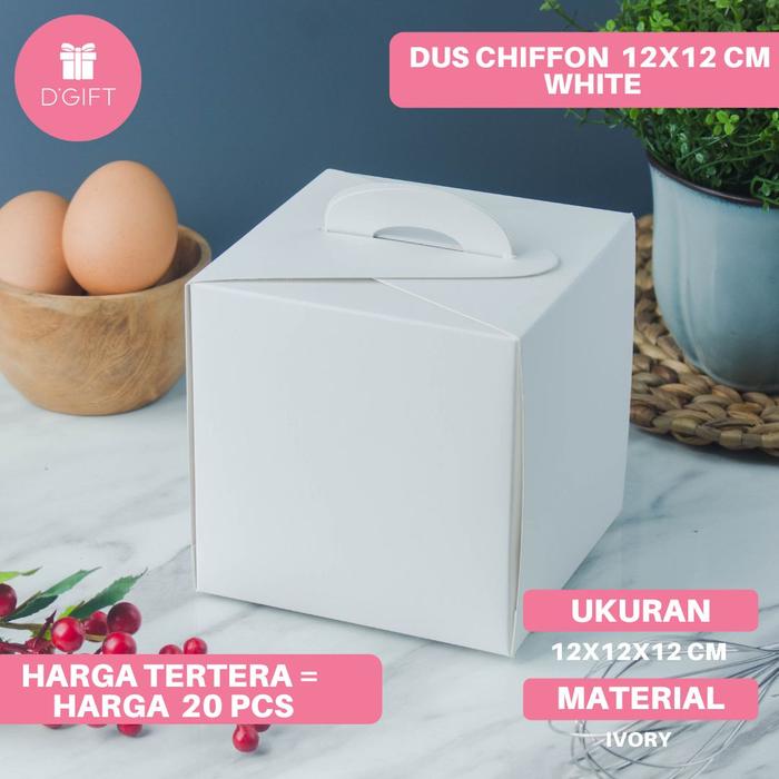 Gambar 20pcs-Dus Chiffon Mini/Dus Kue/Kotak Kue/ Carry Box/GiftBox Kue - White dari DGIFT ID undefined Tokopedia