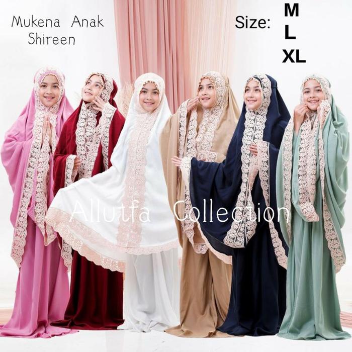 Gambar mukena shireen anak renda cantik ukuran M,L,XL - warna lain, M dari Allutfa collection undefined Tokopedia