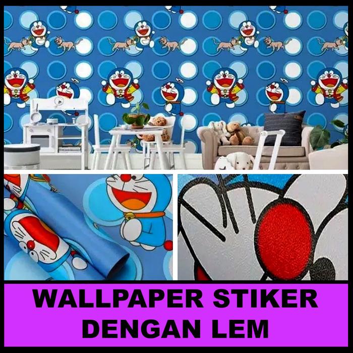 Gambar PROMO ! Paket Isi 5 Roll Wallpaper Stiker Dinding Motif Doraemon / HW - DORAEMON NAVY dari homes wallpaper undefined Tokopedia