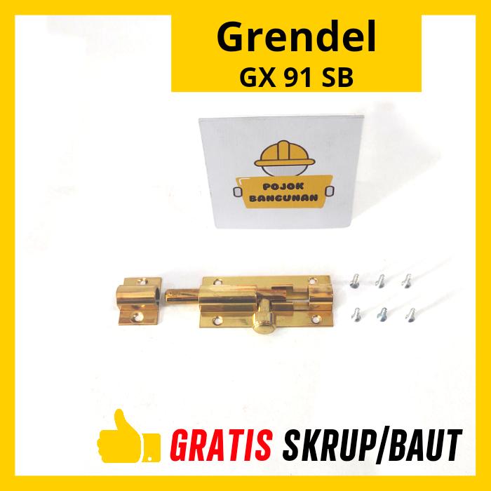 Gambar Grendel Pintu Selot Pintu Tebal Kuningan Kunci Pintu Slot Grendle 9100 - CH, 3 inch dari Pojok Bangunan1 undefined 2 Tokopedia