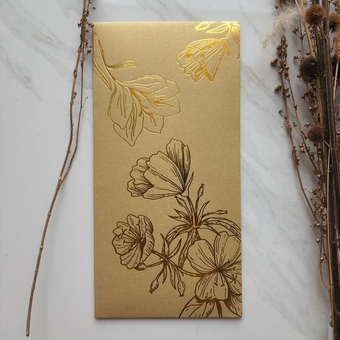Gambar Amplop Uang Bunga Jumbo Premium / Angpao Bunga Fancy Paper/Amplop Gaji - Gold dari Dealustre Design undefined Tokopedia