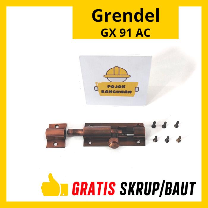 Gambar Grendel Pintu Selot Pintu Tebal Kuningan Kunci Pintu Slot Grendle 9100 - CH, 3 inch dari Pojok Bangunan1 undefined 5 Tokopedia