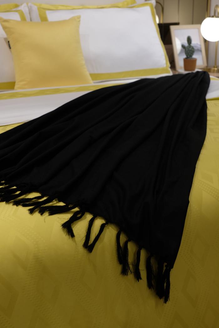 Gambar Fringe Throw Blanket - Hitam dari Sleep Buddy Bedding undefined Tokopedia