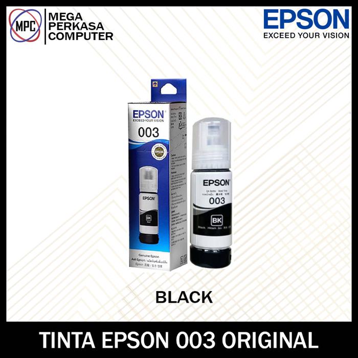 Gambar Tinta Epson EcoTank 003 Original Black Printer L1210 L3210 L3216 - Black dari Mega Perkasa CLS undefined Tokopedia