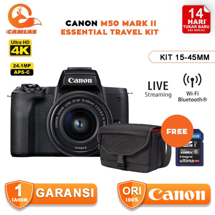 Gambar Canon EOS M50 Mark II 15-45mm Essential Travel Kit Mirrorless Camera - Unit Only dari Camlab.Id undefined Tokopedia