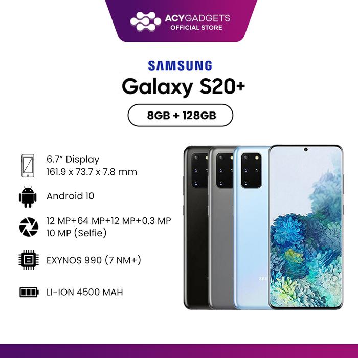 SAMSUNG GALAXY S20 PLUS 8/128GB GARANSI RESMI SEIN Black di Acy Gadget  Official Tokopedia