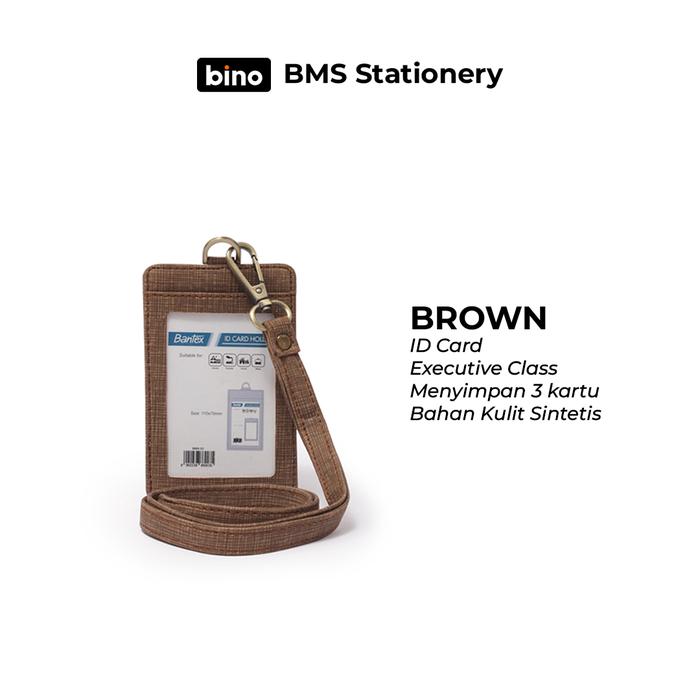 Gambar Bantex ID Card Kulit / Name Tag Holder Tali Lanyard Portrait #8869 - Brown dari BMS Stationery Tangerang undefined Tokopedia