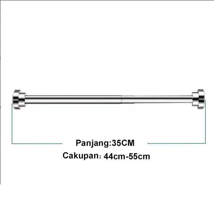 Gambar Tiang Gorden Stainless Tiang Gorden Fleksibel Tiang Jemuran Serbaguna - 40-50cm dari Nyaman Mall undefined Tokopedia