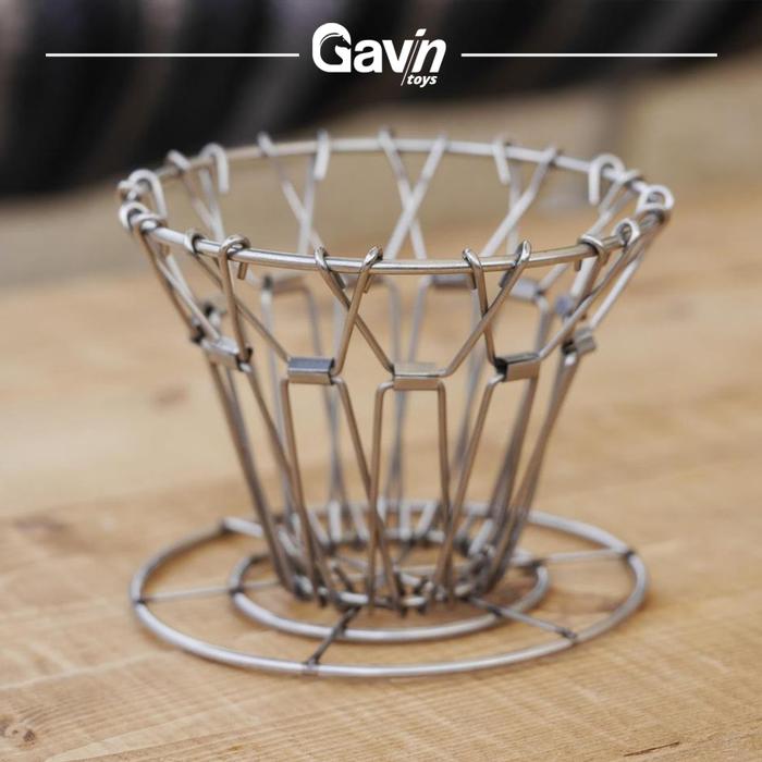 Gambar Dripper Kopi V60 Foldable Cofee Drip Stainless Dripper Lipat Portable - Silver dari Gavintoys undefined Tokopedia