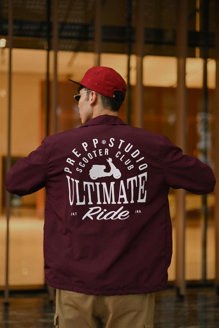 Gambar JAKET PREPP STUDIO COACH JACKET SCOOTER CLUB MAROON - M dari Prepp Studio Official Store undefined Tokopedia