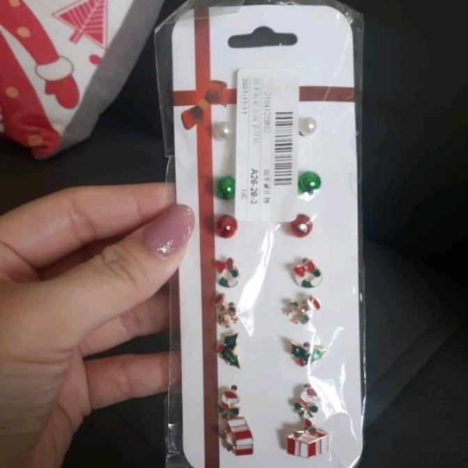 Gambar anting anting impor bangkok earrings karakter natal christmas - anting set dari tokokudiskon undefined 4 Tokopedia