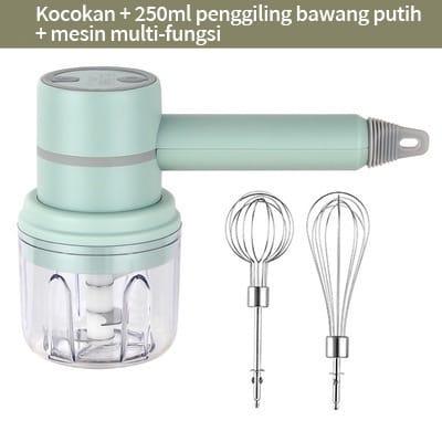 Gambar Hand Mixer Blender Pengocok Telur + Chopper Elektrik Wireless Portable - Hijau dari Mega Elius 88 undefined Tokopedia