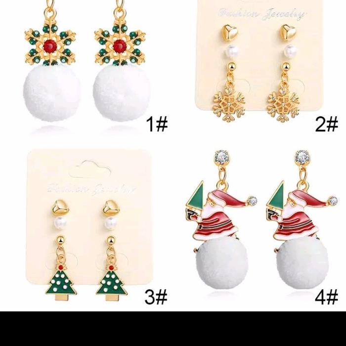 Gambar anting anting impor bangkok earrings karakter natal christmas - anting set dari tokokudiskon undefined 5 Tokopedia