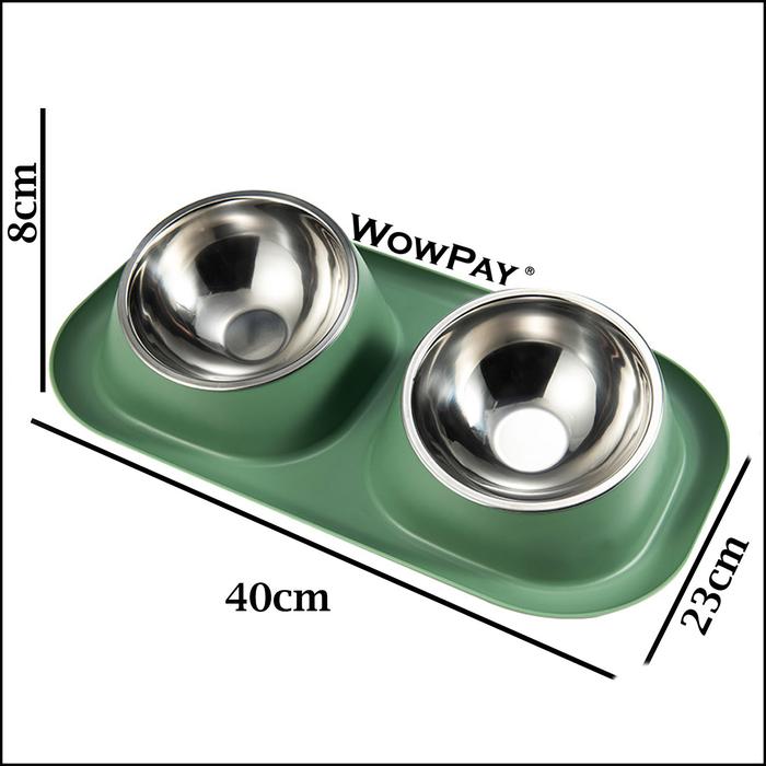 Gambar Pet Bowl Anti Semut Stainless Neck Protection Mangkok Anjing Kucing - GREEN dari WowPay undefined Tokopedia