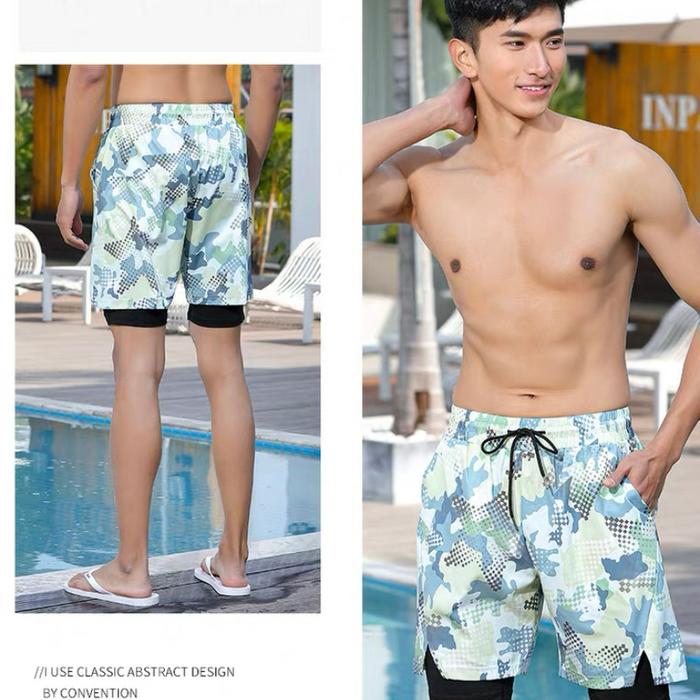 Gambar Celana Renang Pria Lapis Model Swimming Trunks Pattern Abstract - Army mint, 3XL dari SusanSportwear undefined Tokopedia