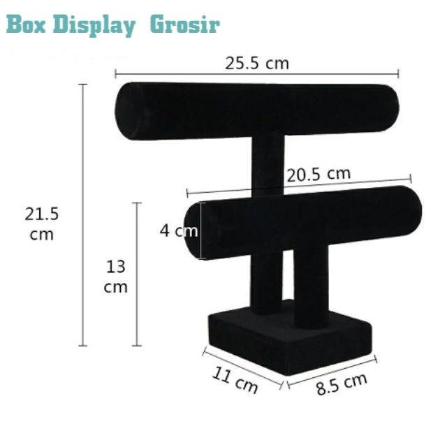 Gambar Pajangan gelang dan jam.tangan tempat perhiasan (Murah) - Hitam 2 Susun dari Box Display Grosir 88 undefined Tokopedia