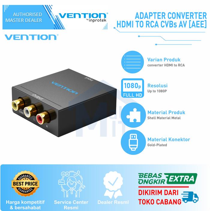 Gambar Vention Adapter Converter HDMI to RCA AV CVBs for Game Console AEE dari Mall IT Medan undefined Tokopedia