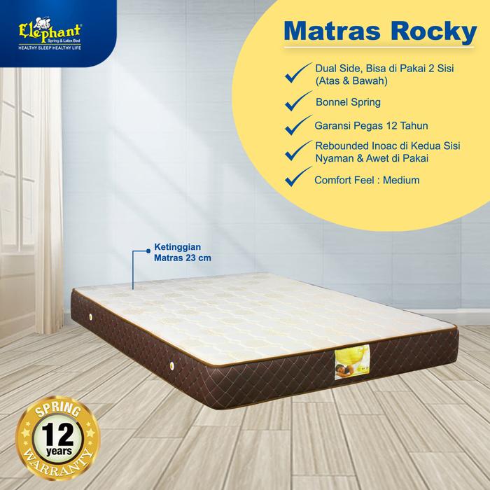 Gambar TRADE IN GAJAH Springbed Mattress / kasur ROCKY Matras Only - 100 x 200, Super White dari Elephant Springbed undefined Tokopedia