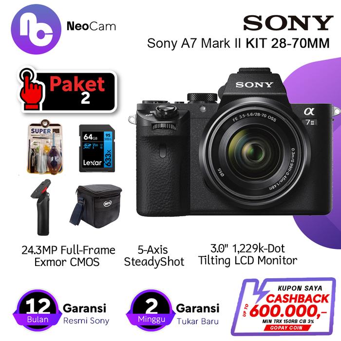 SONY ALPHA MARK II A7 II A7II KIT 28-70mm RESMI Unit Only di  Tokopedia