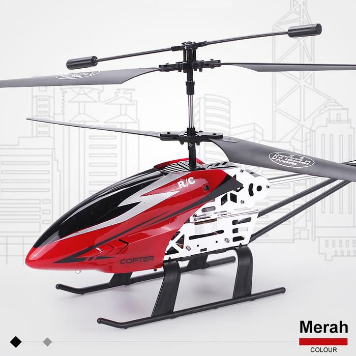 Gambar RuiLin Helikopter Remote Control Besar 50cm dengan Gyro Terbang Stabil - Merah dari RuiLin Store undefined Tokopedia