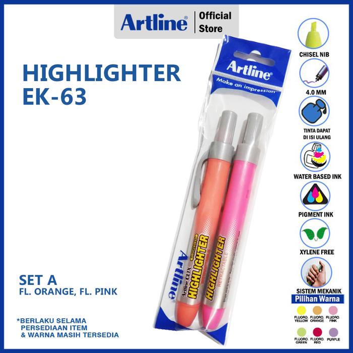 Gambar PROMO HEMAT ARTLINE Spidol Highlighter Clix Marker EK-63 - A dari Artline Indonesia undefined Tokopedia