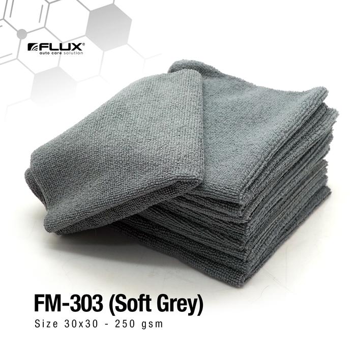 Gambar FLUX KAIN LAP MICROFIBER PREMIUM 250 GSM - 30x30 cm Isi 5 pcs FM-303 - SOFT GREY dari FLUX Auto Care undefined Tokopedia