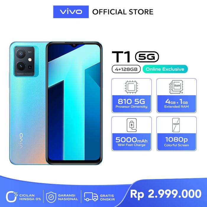 Gambar vivo T1 5G (4/128) - Dimensity 810 5G, 4GB+1GB RAM, 5000 mAh Battery - Rainbow Fantasy dari vivo Indonesia undefined Tokopedia