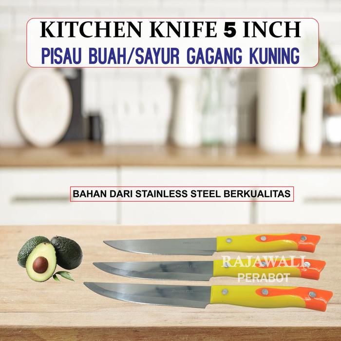 Gambar Pisau Dapur Pisau Buah 5 inch gagang warna Calypso dari Rajawali Perabot undefined Tokopedia