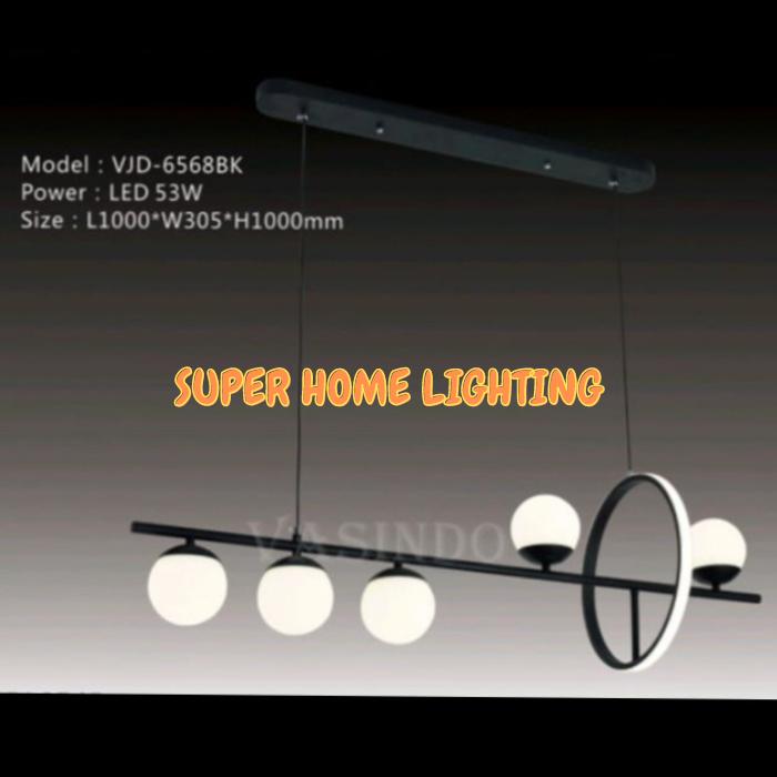 Gambar Lampu Hias Gantung Modern Minimalis LED Linear Meja Makan 565688 - Hitam dari SuperHomeLighting undefined Tokopedia