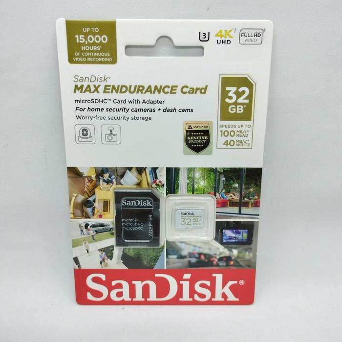 Gambar SANDISK MAX Endurance MicroSD 32GB 64GB 128GB 256GB 512GB Resmi - 32 gb dari Golden Celluler undefined Tokopedia